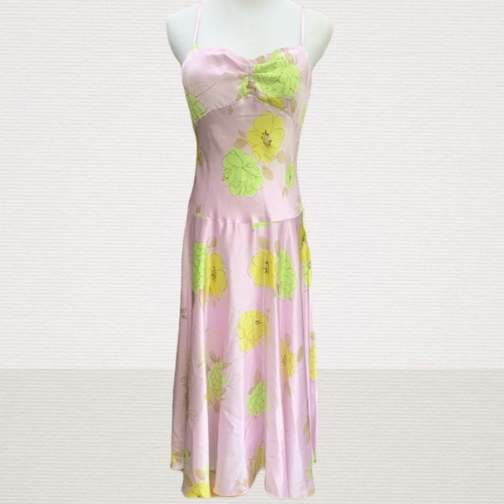 Floral drop waist Nine West Silk dress 8